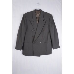 Vintage City Streets Blazer Sport Coat Double Breasted 80s Mens Wool Blend 40S